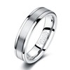 TUNGSTORY Mens Tungsten Wedding Bands Silver Rings 6mm Double Groove
