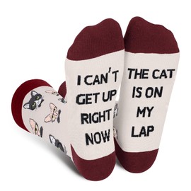 Funny Cat Socks for Women Mom Teen Girls- I Can t Get Up Right Now Animal Novelty Cool Socks- Mothers Valentines Easter Cat Lover Birthday Gifts Christmas Stocking Stuffers