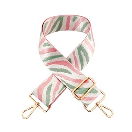 ZOONAI Wide Crossbody Shoulder Bag Strap Shoulder Strap Adjustable Handbag Purse Replacement Belt (Light Pink Green White)