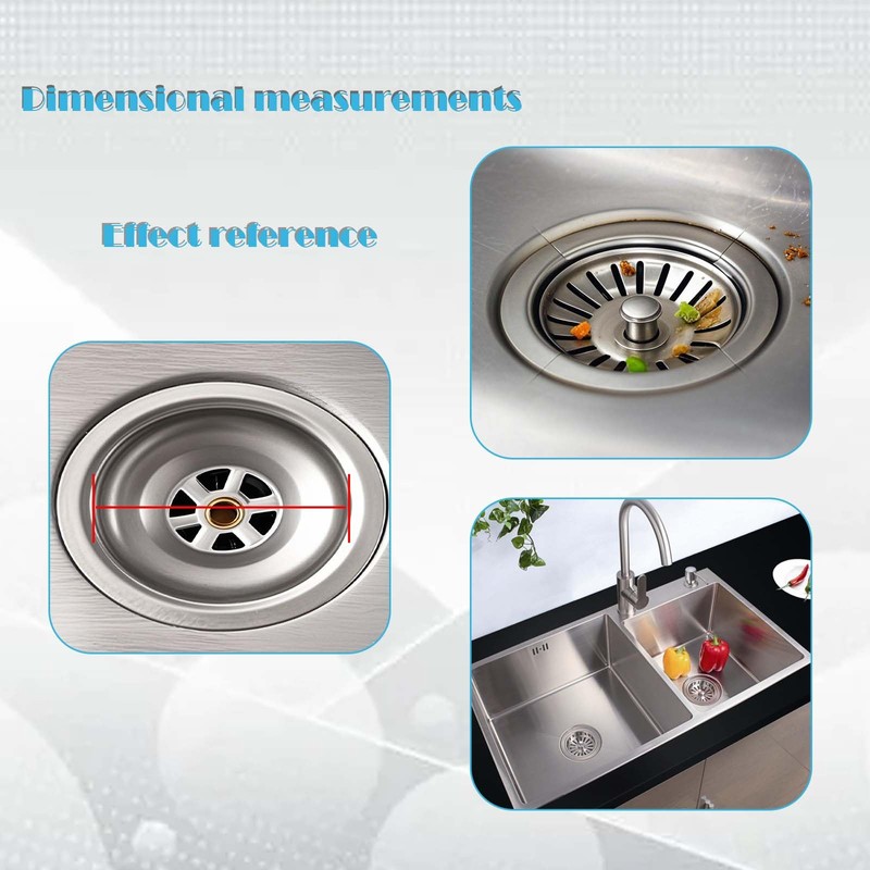 Loimon Sink Strainer Plug, 79mm 304 Stainless Steel Thickened Drain