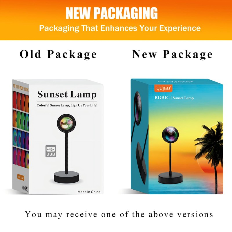 QUIGO Sunset Lamp Night Light Projector LED Room Decor Bedroom