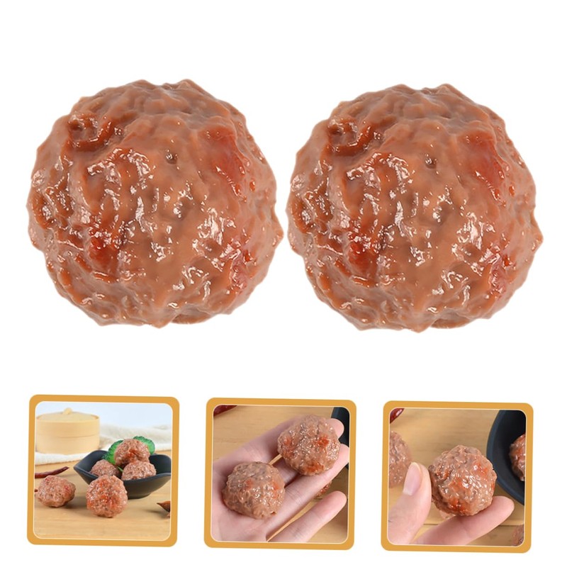 SUPVOX 5pcs Artificial Beef Meatball Model Fake Food Toy Realistic