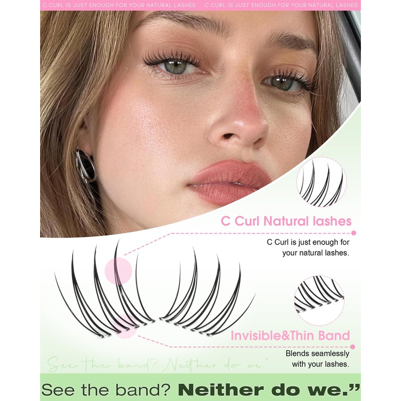 Aurora Natural Lash Clusters Wispy Cluster Eyelash Extensions C Curl