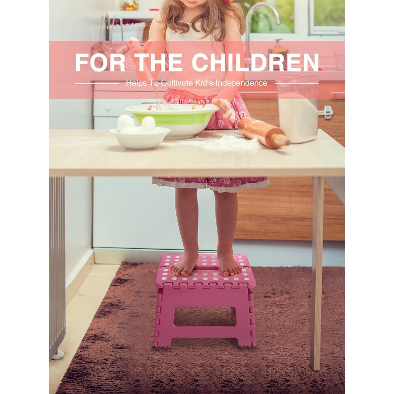 Dyforce Folding Step Stool 9 Inch, Kids Step Stool, Heavy