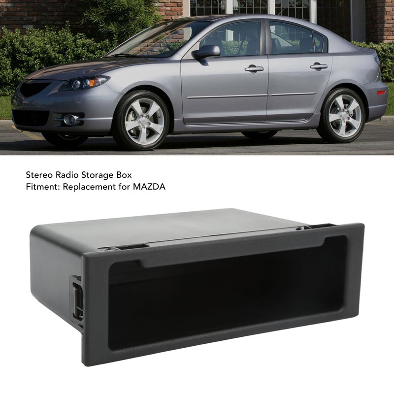 Car Stereo Radio Storage Box Black Large Storage Space Dash