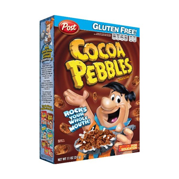 Post Cocoa Pebbles Cereal, 11-Ounce Boxes (Pack of 4)