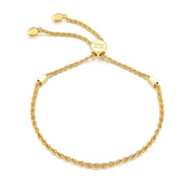 Gold Bracelets for Women 14k Gold Filled Adjustable Twisted Rope Chain Bracelet Trendy Dainty Chain Chunky Charm Bracelet Statement Jwelry Gifts