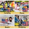 QOUBAI 3Pack Insulated Reusable Grocery Bags American flag Collapsible Food