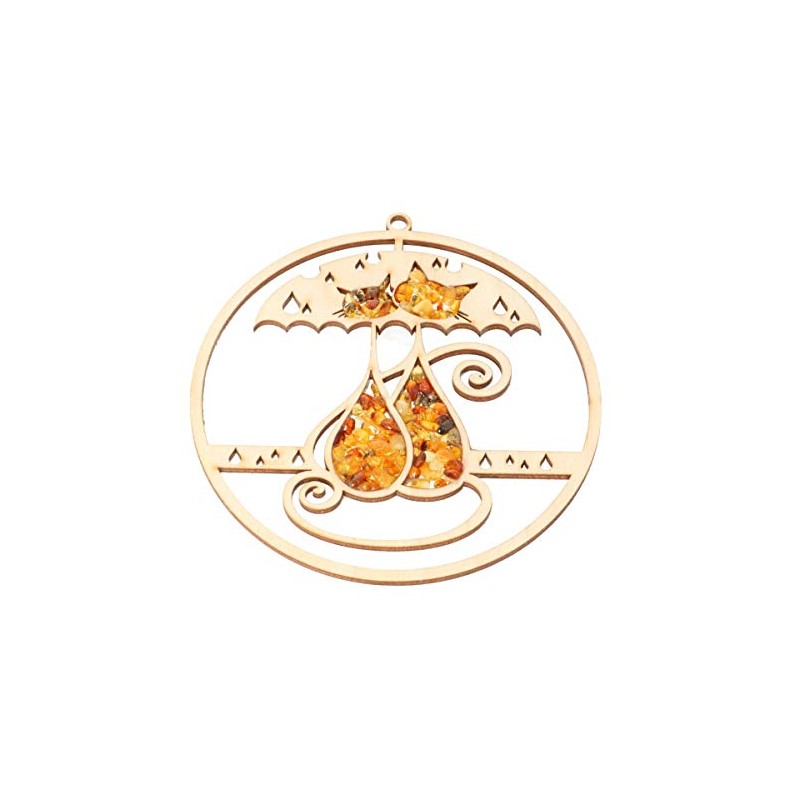 Genuine Baltic Amber Unique Gift Vitrage Mandala Decoration Magnet Amber