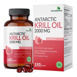 Suplemento en cápsula Futurebiotics Omega 3 de Antarctic Krill Oil de 120 un
