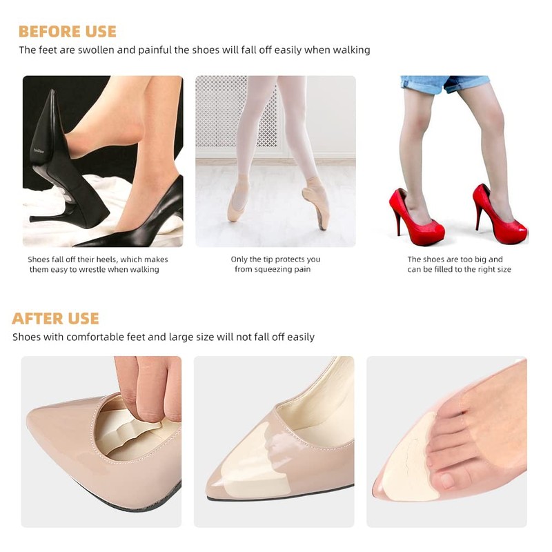 Toe Filler Inserts [4 Pairs] for Shoes Too Big, Adjustable
