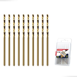 Artymaster Drill Bit Set,10pcs (1/16") M35 HSS Twist Cobalt Drill Bits for Stainless Steel, Hardened Steel, Cast Iron, Plastic and Wood,AM07C