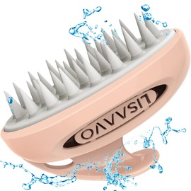 Lisaavo Hair Massager Scalp Massager Brush Silicone Shower Hair Brush for Men Women and Pet,Pink