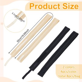 BENECREAT 8Pcs 2 Colors Hat Size Tape Hat Size Reducer Liner, Polyester Paste Style Adjustable Bands Hat Sizer Insert for Hats Caps Sewing Crafts, 50x3cm