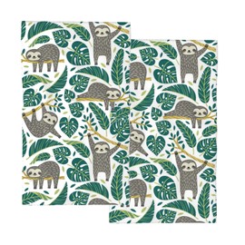 BMKJSSTR Sloth Hand Towel Set of 2 Soft Washcloth Face Towel for Bathroom Kitchen 28 * 14.5inch