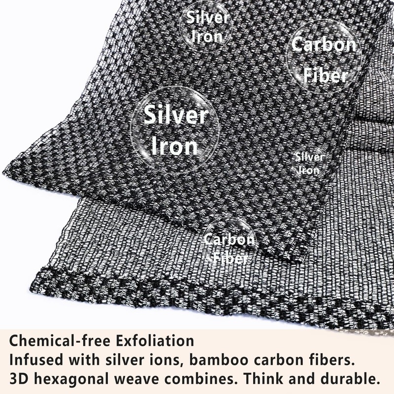 Exfoliating Bath Towel, Tear Resistant Exfoliating Washcloth, Long Washcloth, Back