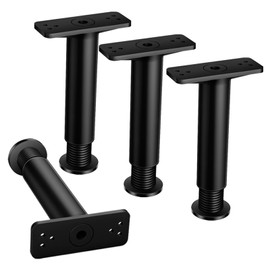 Marstey Set of 4 Adjustable Bed Legs, Retractable Bed Feet, Sofa Feet, Furniture Feet Made of Stainless Steel with Mounting Screws, Support Over 600 kg, for Cabinet, TV Cabinet, Bed, Sofa
