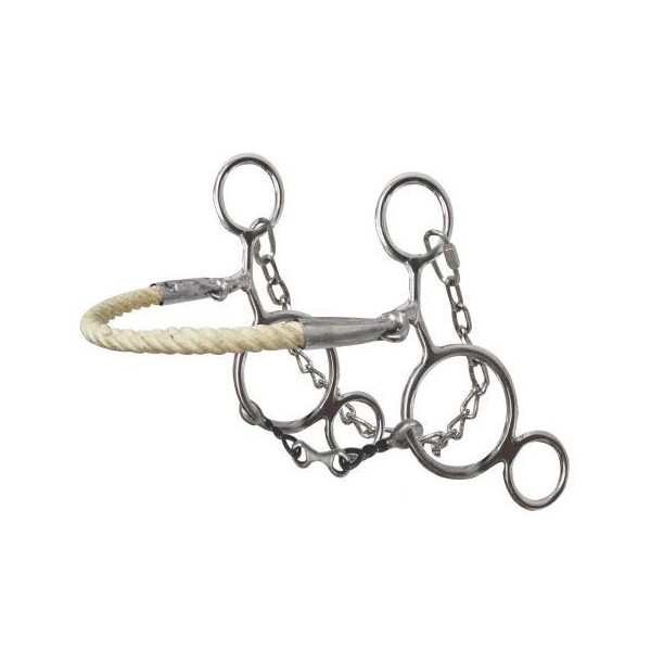 Showman Stainless Steel Rope Nose Hackamore with Twisted Dog Bone