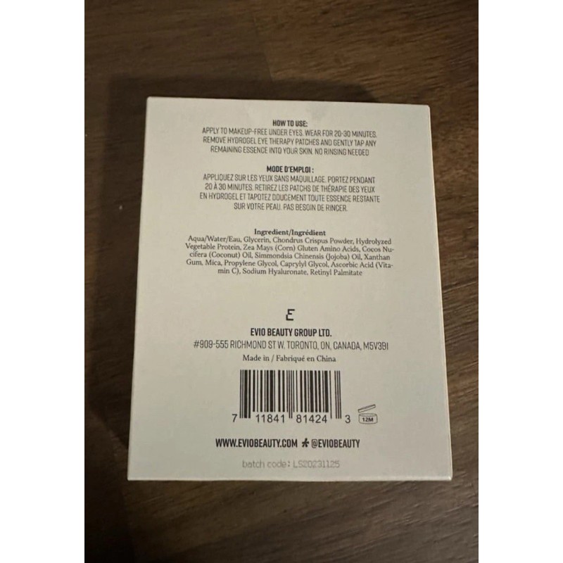 EVIO BEAUTY Pink Perspective De-Puff Hydrogel Eye Therapy