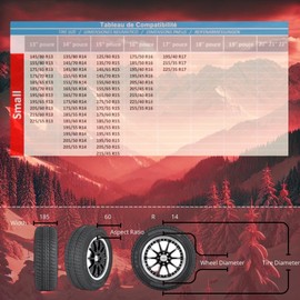 Snow Tire Socks for All Tire Sizes, Tire chains alternative, Car Tire Socks, Tire chains alternative, Mountain Law Compliant, Anti-Slip Traction, Easy Installation | High Performance (SMALL)