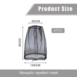 Pack of 2 Mosquito Net Head, Mosquito Net Head for Insects, Mosquito Head Net with Extra Fine Mesh, High Breathability, Full Head Protection, Mosquito Net for Outdoor, Camping, Hiking, Fishing