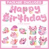 Axolotl Birthday Party Decorations Banner - 12 Pcs Pink Decoration