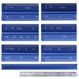 Triangular Scale for Land and House Surveyors, Drafting Supplies, Architectural Drawing, Aluminum (11.8 inches (30 cm) Small, Blue)