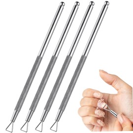 Kichvoe 4 Pcs Triangular Design Cuticle Peller Scraper Orange Nail Polish Manicure Tools Nail Trimmer Esmalte Nail Pusher Tool Para Nail Art Removing Tool Stainless Steel Nail Gel Remover
