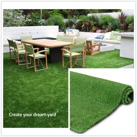 Artificial Grass Rug 0.4" Customized Sizes,5FTX10FT Fake Grass Turf Mat Synthetic Lawn Carpet,Faux Grass Landscape for Décor,Astroturf for Dogs with Drain Holes