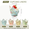 200Pcs Tulip-Shaped Cupcake Liners, 4 Colors, 3.2×2 Inches