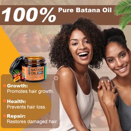 Raw Batana Oil for Hair Growth Dr Sebi, 100% Pure Organic Batana Hair Mask from Honduras, Wild Growth Hair Oil, Scalp Oil Promotes Hair Thickness, Prevents Loss for Men & Women, 2 fl oz (1 Pack)