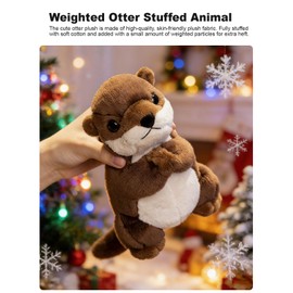 FIAEUGZKM Cute Weighted Otter Stuffed Animal, 7.5" Adorable River Otter Plush Standing Prayer Toy Fluffy Soft Kawaii Plushy Home Decor Birthday Gift for Boys Girls Kids Teens Adults (Brown, 19cm)
