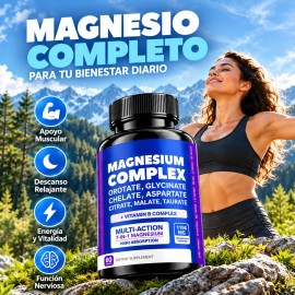 Magnesio Con Glicinato Citrato Taurato Y Complejo B 60 Cap