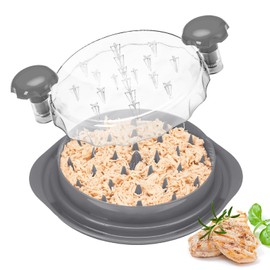 KALIMO Chicken Shredder BPA Free Meat Shredder with Ergonomic Handle Anti-Slip Base and Visible Lid Dishwasher Safe Tool Twist Suitable for Pork Beef Chicken and Vegetables (Grey)