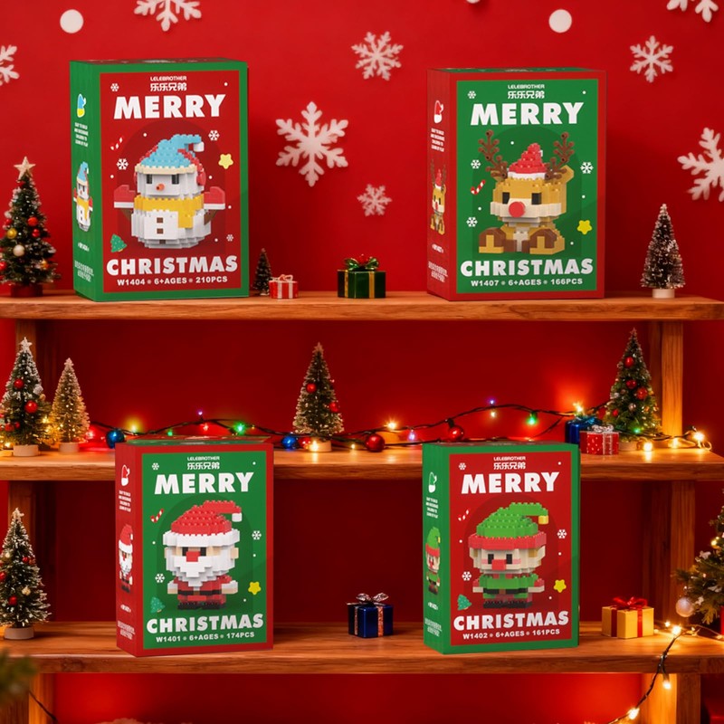 Yee hfafa 4 Pack Santa Claus Design Building Blocks Set,
