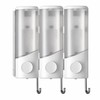 Wall Mounted Shampoo and Conditioner Dispenser with Hooks, 3-Compartment Refillable
