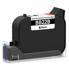 v4ink BB22B Original Solvent Quick Dry Black Ink Cartridge Replacement for Bentsai Handheld Inkjet Printer BT-HH6205B and BT-HH6205BL