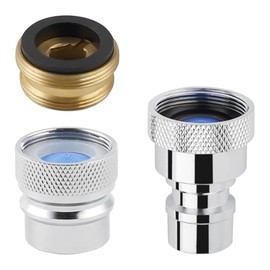 Portable Dishwasher Faucet Adapter 2PCS, Metal Kitchen Sink Faucet Adapter Connection for Dishwasher, 55/64-27" Female Thread with 15/16-27" Male Adapter, Faucet Aerator, Chrome
