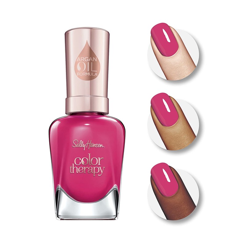 Sally Hansen Color Therapy Nail Polish, Pampered in Pink, Pack