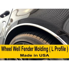 MyMoldingTrim Shop Fit 2002-2018 MERCEDES Chrome L-SHAPE Wheel Well Fender Trim Molding Kit 4PCS