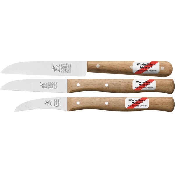 Set of 3 Vegetable Knives, Small Kitchen Knives, Paring Knives, Windmill Knives, Classic Small