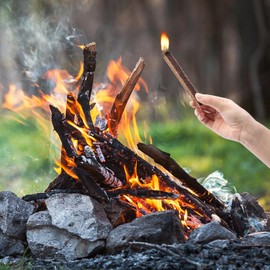 50 Pcs Natural Wood Firelighters-Sustainable Wood Fibre Fire Starters-Fire Charcoal Starter -The Perfect Firelighter for Fireplace, Grill, Charcoal Chimney, BBQ Accessories