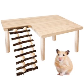 Hamster Climbing Platform, Hamster Wooden Toy Hamster Platform Climbing Frame Hamster Play Platform Made of Wood Climbing Ladder Wooden Platform Hamster Platform with Ladder for Hamster Gerbil