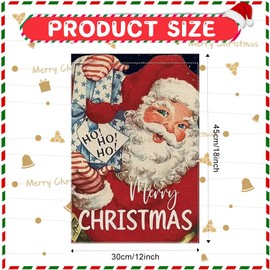 Christmas Garden Flag 12x18in Merry Christmas Yard Flag Double Sided Xmas Flags Christmas Outdoor Decorations Garden Decorative Flags for Winter Outside Decorations Farm Yard Wall Decor