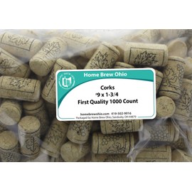 Home Brew Ohio 9 X 1 3/4 First Quality Wine Corks 1000 count