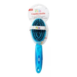 Fancy Pets Cepillo Doble Ch Perro Cachorro Pelo Suave Brilloso Sedoso Limpio Color Azul