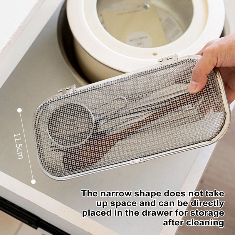 YUNYDSM 10.4×4.5×2.5’‘ Dishwasher Utensil basket, Stainless Steel Dishwasher Silverware Basket,