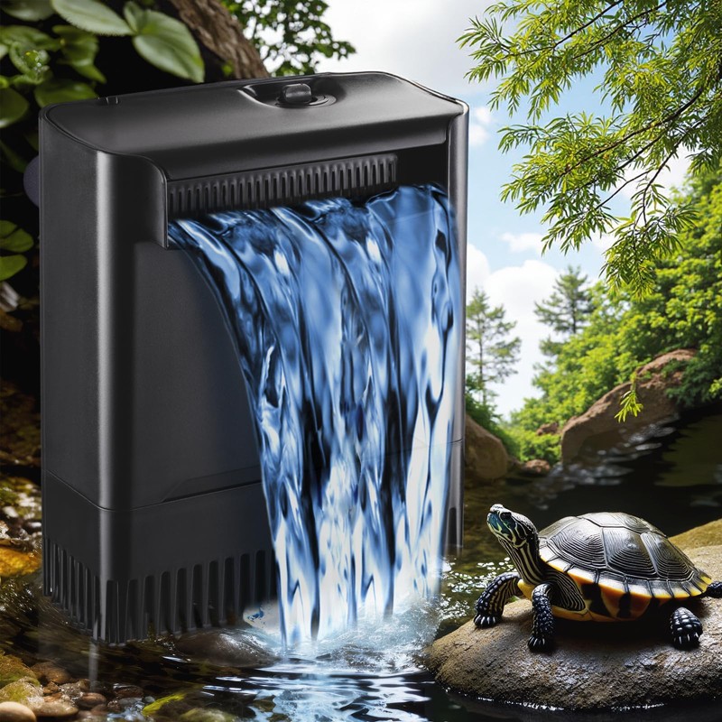 290GPH Turtle Tank Filter for 40-85 Gallon, Turtle Filter Low