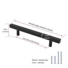 homdiy (10 Pack) 5 inch Cabinet Handles Black Cabinet Pulls - HDJ22BK Kitchen Cupboards Handles Modern Drawer Pulls for Dresser Drawers