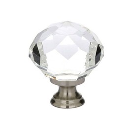 Emtek 86209US3 Crystal 1 3/4" Diamond Wardrobe Knob - Polished Brass